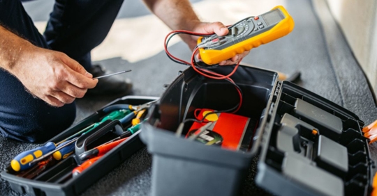 electrician performing inspection